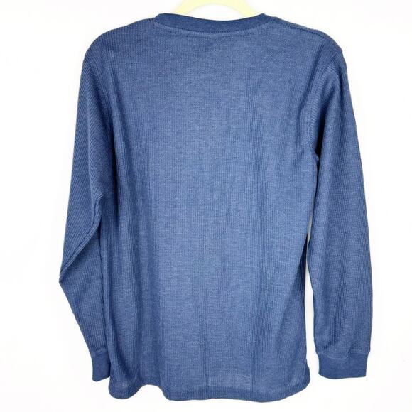 NWT Quad Seven Blue & Black Waffle Crew Neck Long Sleeve Top Set of 2 Sz 16/18 - Picture 3 of 10